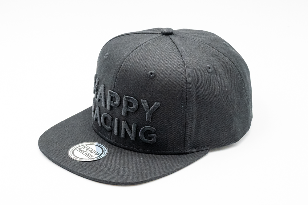 HAPPY RACING Flatpeak Cap "Black & Black"